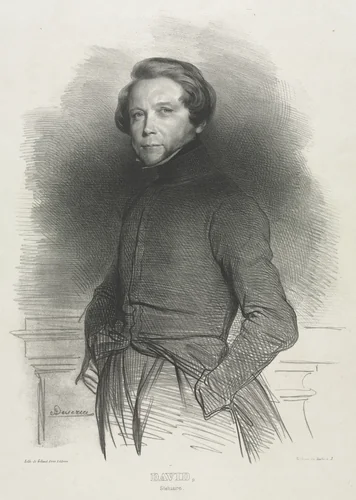 Pierre Jean David, called David d'Angers by Achille Devéria, print, 1830-1849