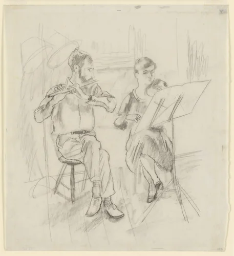 George Biddle and Jane Belo by Jules Pascin, drawing, 1927