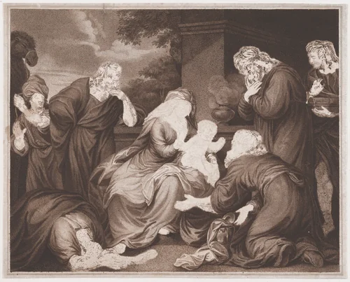The Wise Men's Offering by Charles Reuben Ryley, print, 1788