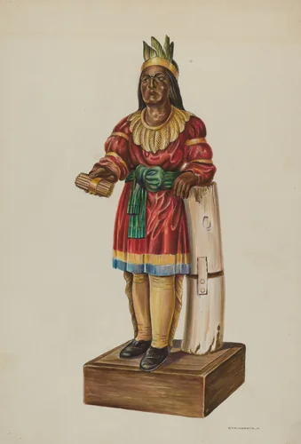Cigar Store Indian by Gerald Transpota, index of american design, 1939