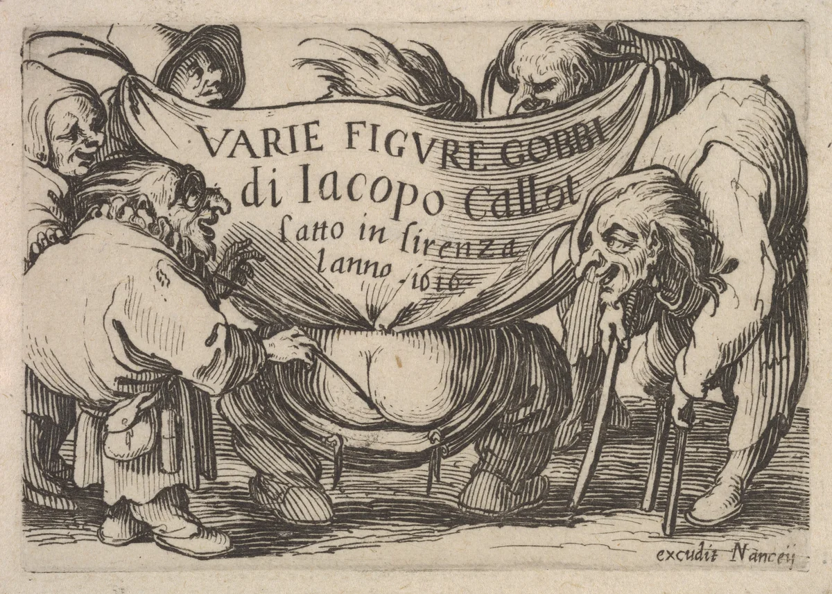 Title page from "Varie Figure Gobbi" by Jacques Callot, print, 1621-1625