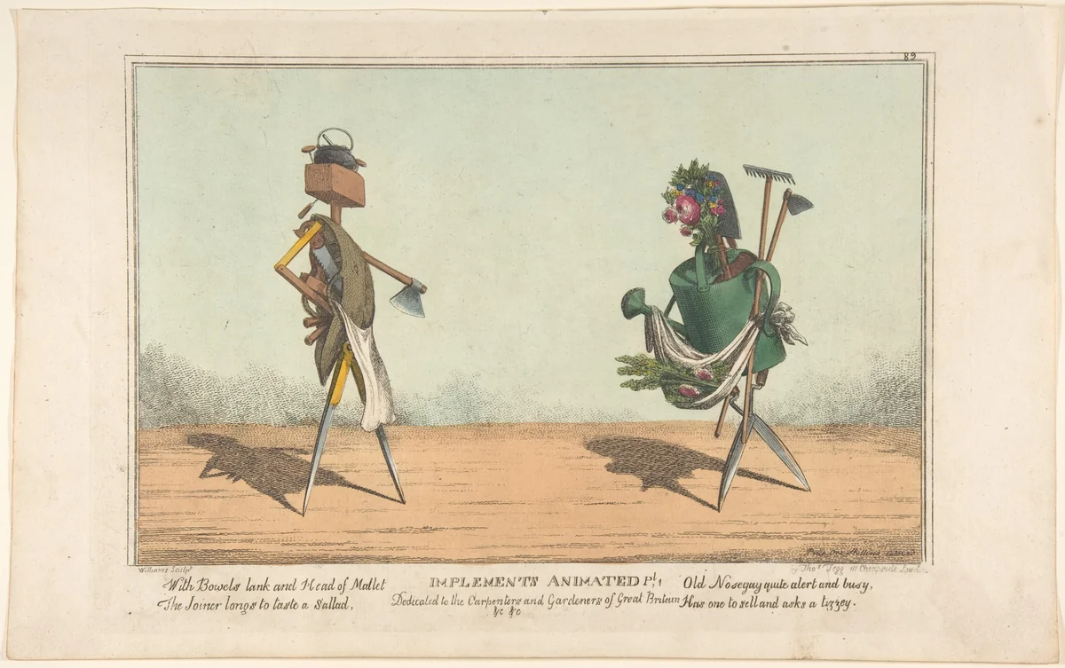 Implements Animated, Pl. 1, Dedicated to the Carpenters and Gardeners of Great Britain by Charles Williams, print, 1811