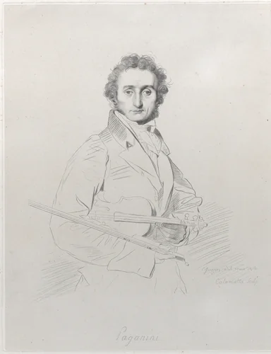 Portrait of Niccolò Paganini by Luigi Calamatta, print, 1815-1869
