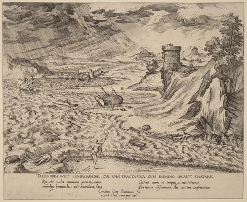 The Shipwreck by Simon Novellanus, print, 1590-1600