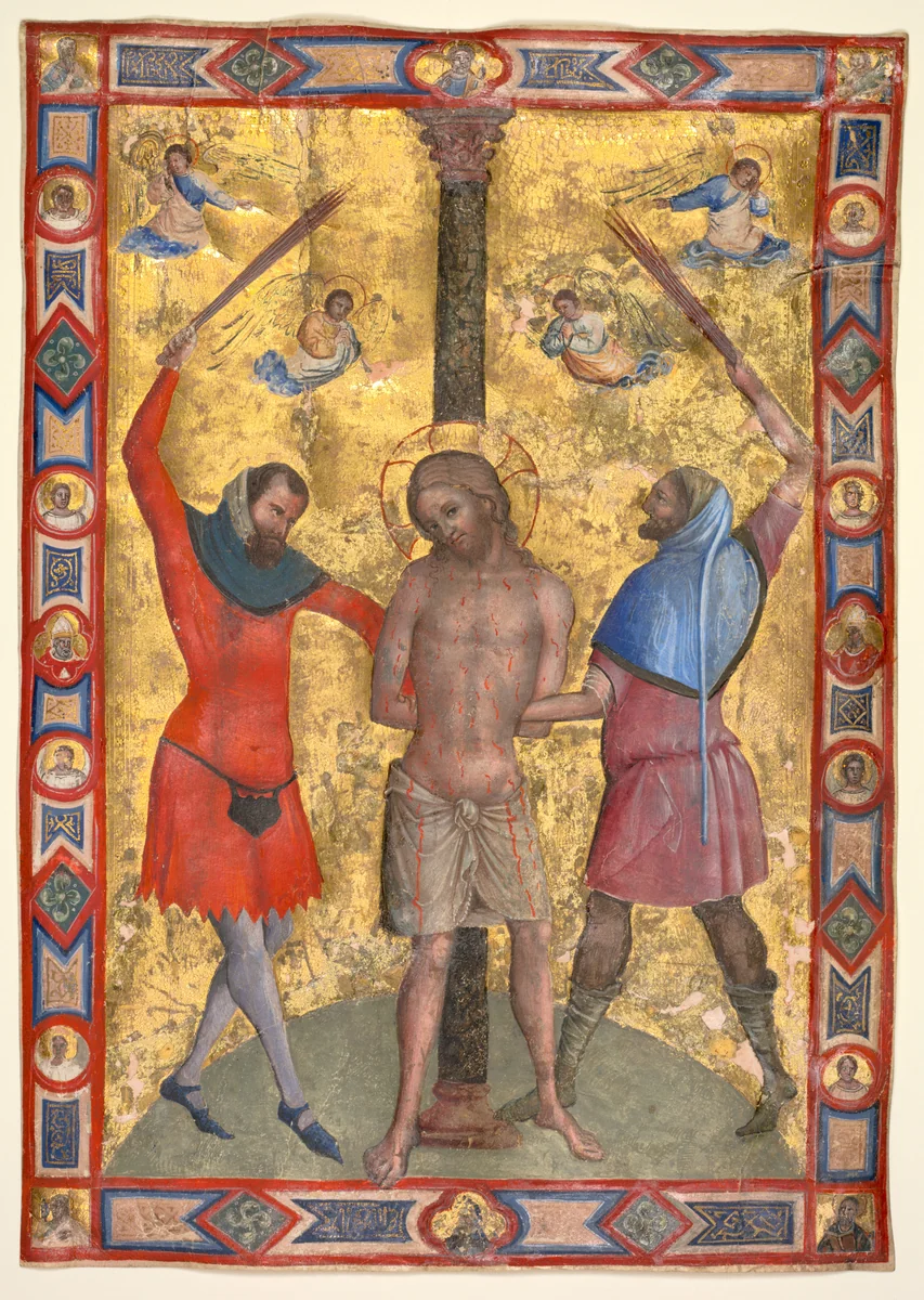 Miniature from a Mariegola: The Flagellation by Lorenzo Veneziano, manuscript, 1360-1380