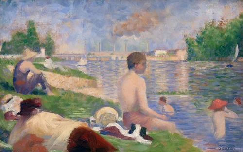 Final Study for "Bathers at Asnières" by Georges Seurat, painting, 1883
