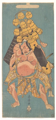 The Second Nakamura Sukegoro as a Samurai Carrying a Suzu by Katsukawa Shunshô (勝川春章), print, 1769-1770