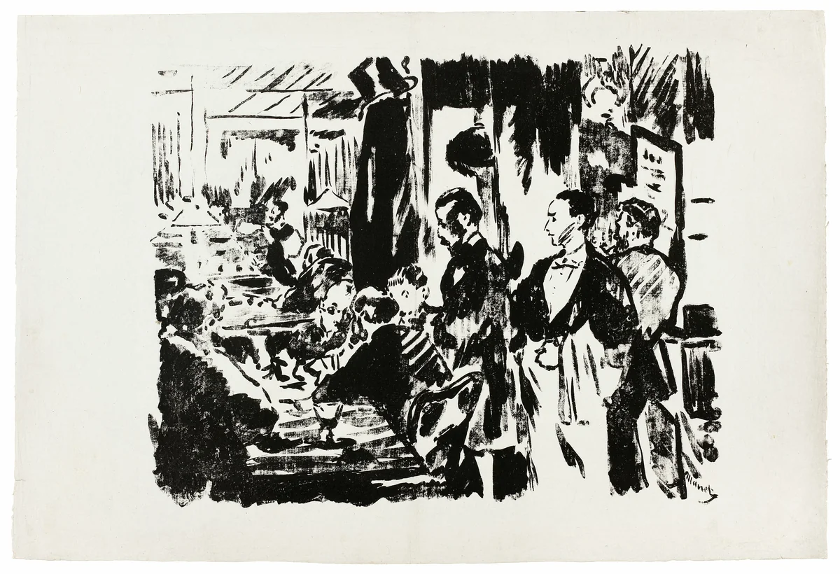 At the Café (unpublished plate) by Édouard Manet, print, 1874