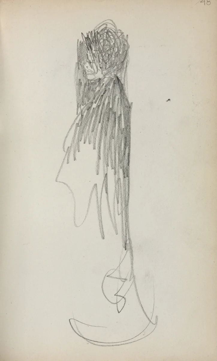 Italian Sketchbook: Standing Woman in profile (page 48) by Maurice Prendergast, book, 1898-1899