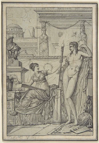 Design for an Allegorical Print by Louis Lafitte, drawing, 1795-1805
