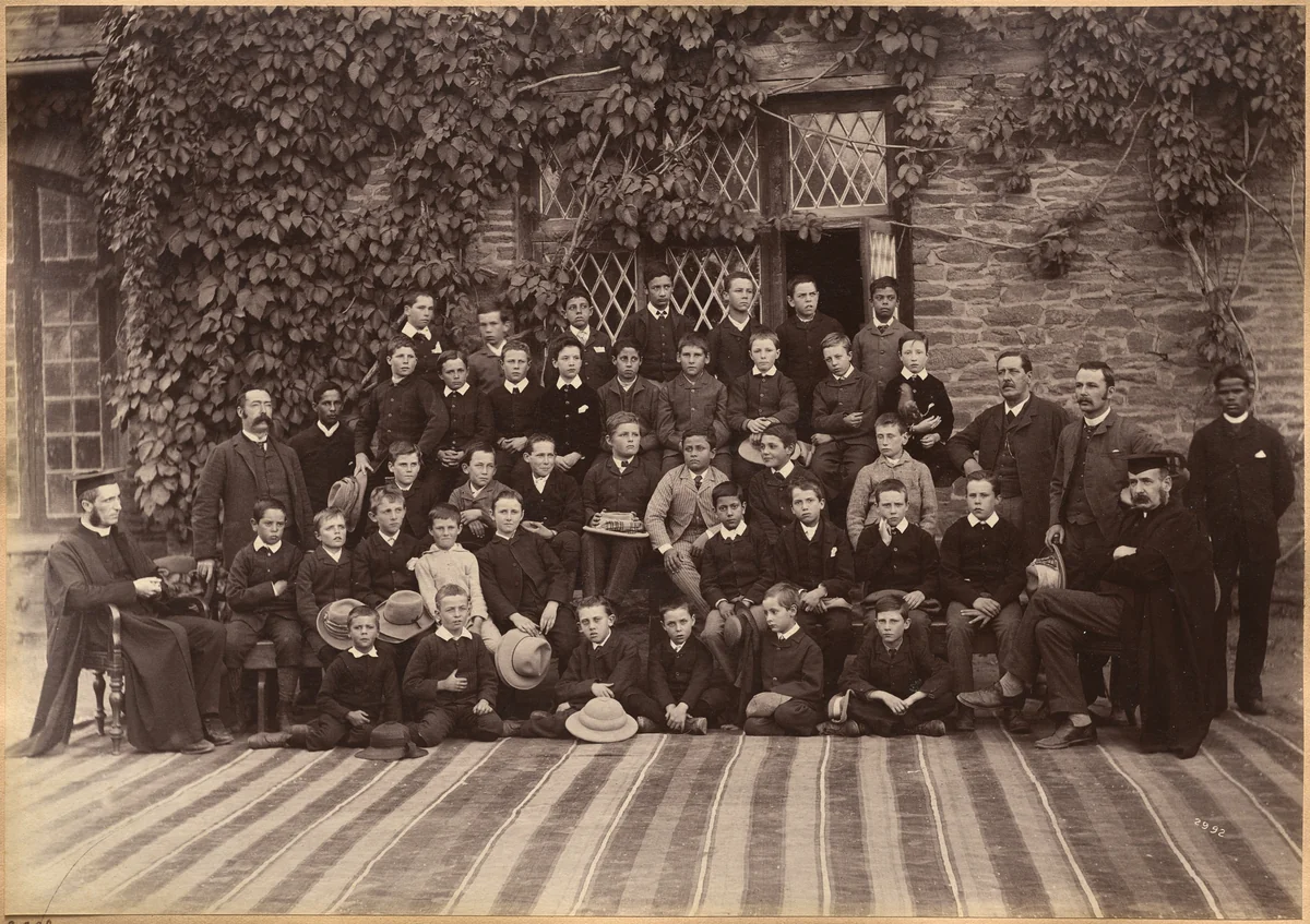 Primary Class, Bishop Cotton School, Shimla (recto) by Raja Deen Dayal, photograph, 1877-1892