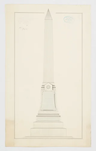 Obelisk Grave Monument, No. 901 / 920 by Alexander Maxwell, drawing, 1840-1880