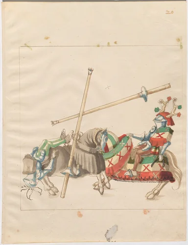 German Joust of Peace by German 16th Century, drawing, 1515