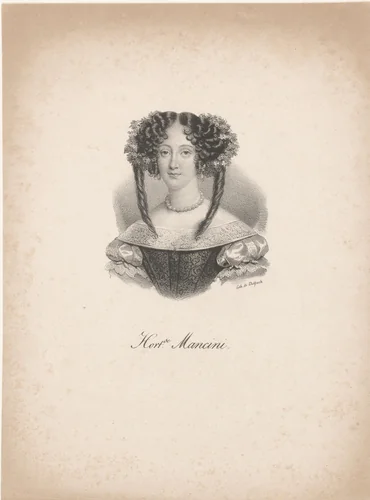 Portret van Hortense Mancini by anonymous, print, 1818-1842