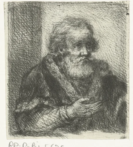 Oude man by Jan Chalon, print, 1748-1795