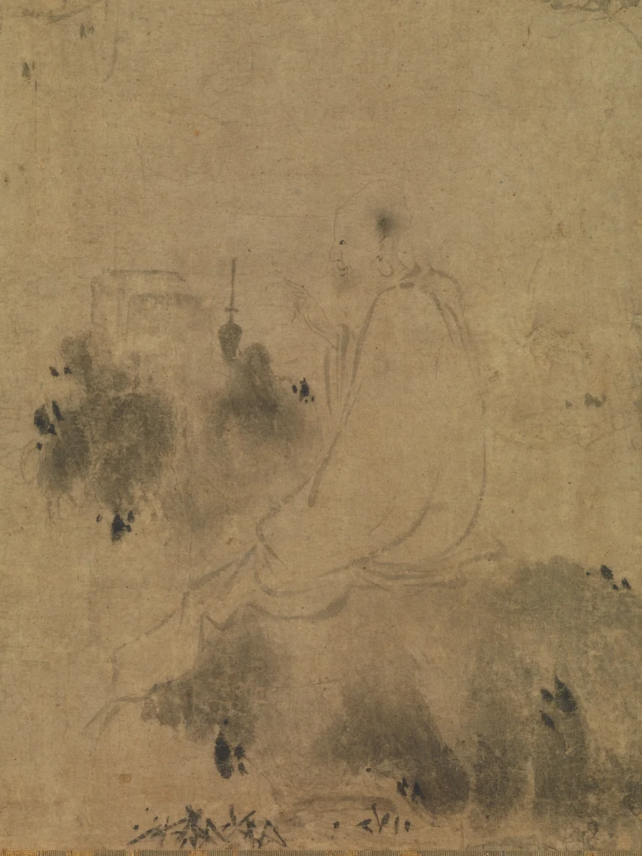 Meeting between Yaoshan and Li Ao by Zhiweng, painting, 1200-1255