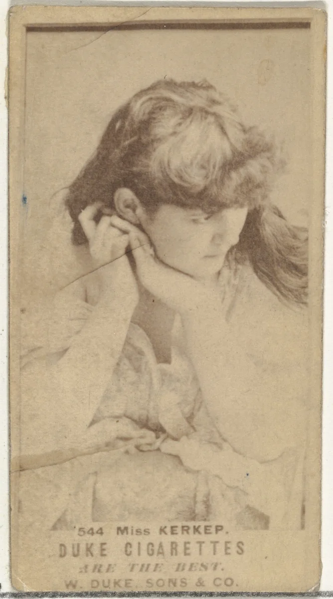 Card Number 544, Miss Kerkep, from the Actors and Actresses series (N145-7) issued by Duke Sons & Co. to promote Duke Cigarettes by W. Duke, Sons & Co., photograph, 1880-1889