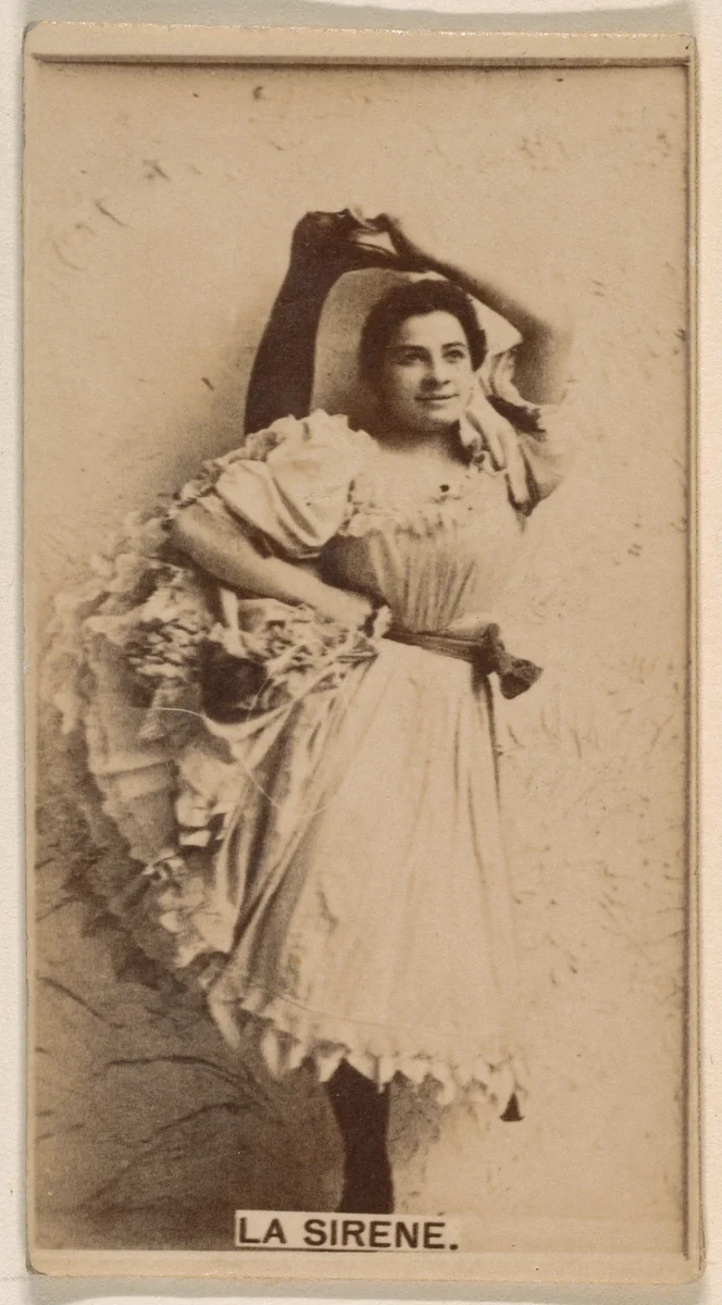 La Sirene, from the Actresses series (N245) issued by Kinney Brothers to promote Sweet Caporal Cigarettes by Kinney Brothers Tobacco Company, photograph, 1890