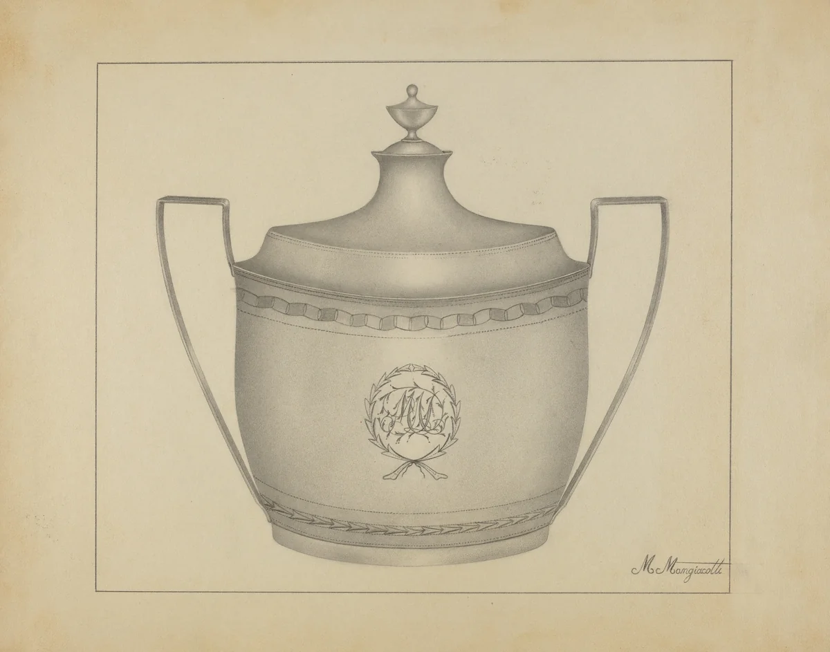 Silver Sugar Bowl by Matthew Mangiacotti, index of american design, 1937