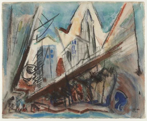 Lower Manhattan by John Marin, drawing, 1920