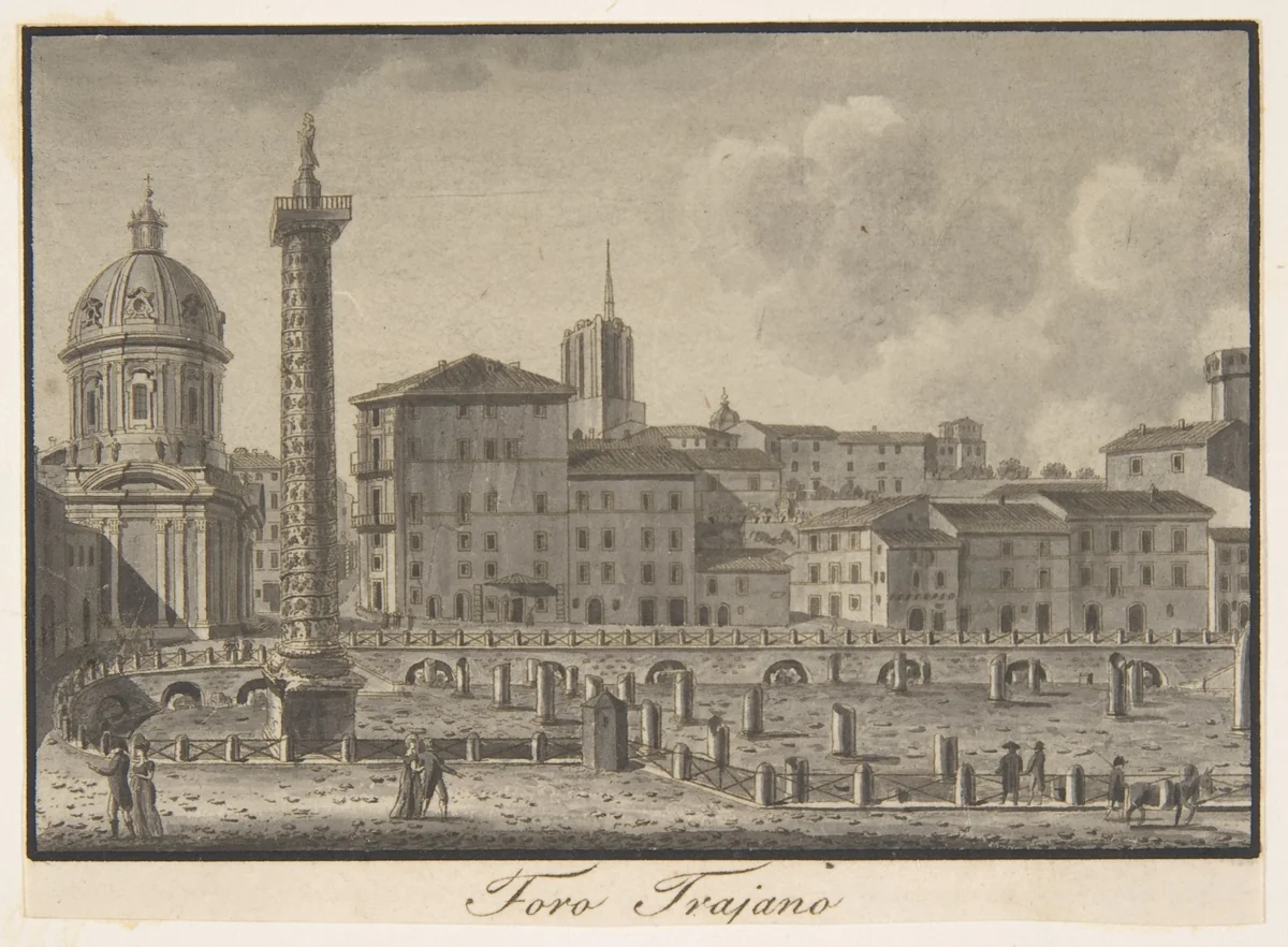 The Forum of Trajan, Rome by Giovanni Battista Cipriani, drawing, 1782-1839