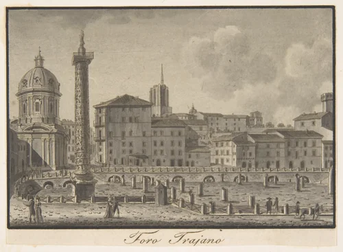 The Forum of Trajan, Rome by Giovanni Battista Cipriani, drawing, 1782-1839