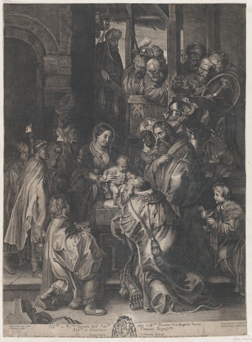 The Adoration of the Magi by Nicolaes Lauwers, print, 1632-1685