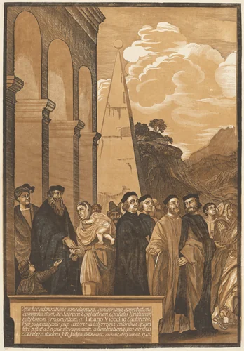 Presentation of the Virgin in the Temple (Left Panel) by John Baptist Jackson
Titian, print, 1742