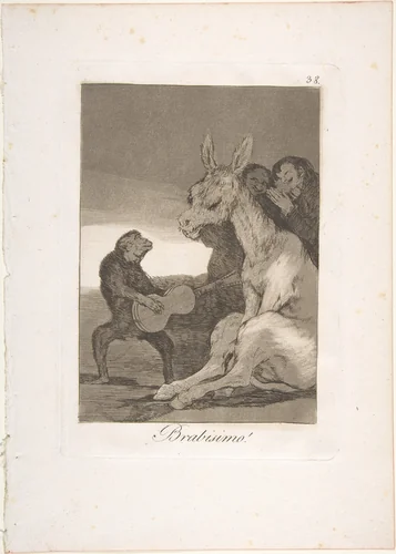 Plate 38 from "Los Caprichos": Bravo! (Brabisimo!) by Goya, print, 1799