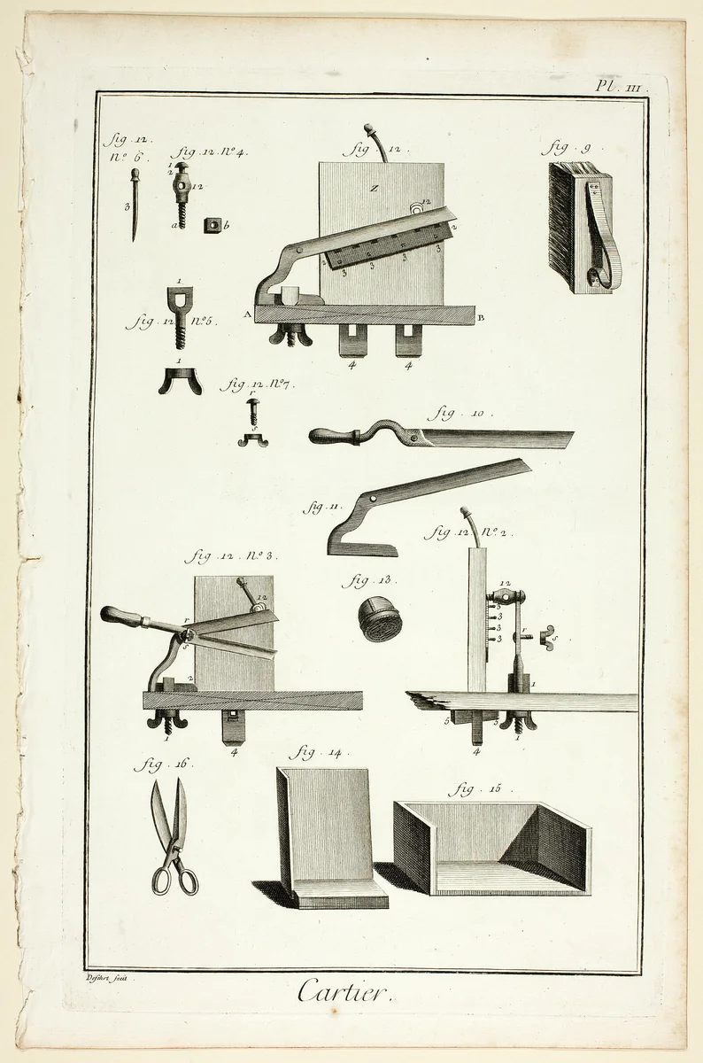 Card-Maker, from Encyclopédie by A. J. Defehrt, print, 1762-1777