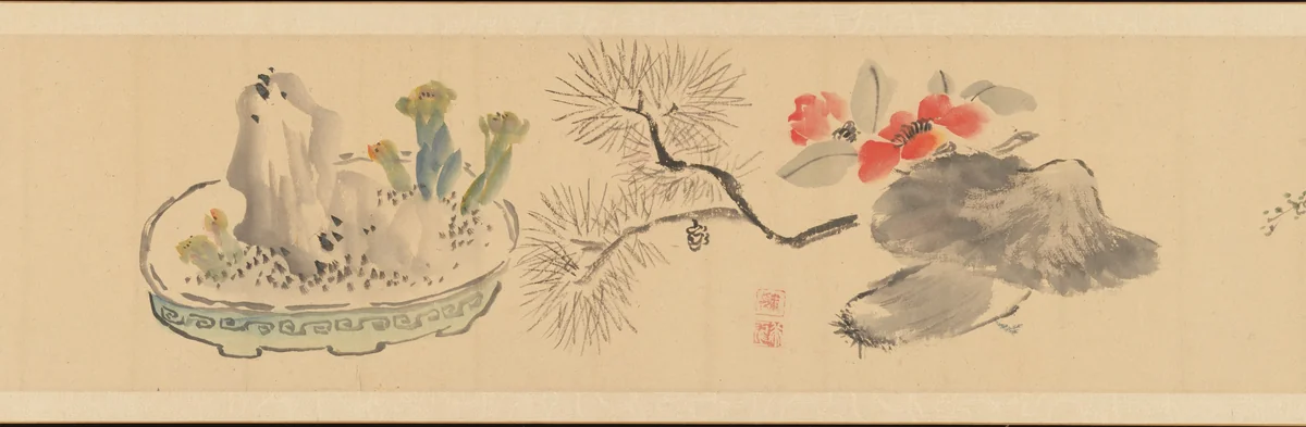 Letter Enclosing Flowers by Okada Hankō, painting, 1831