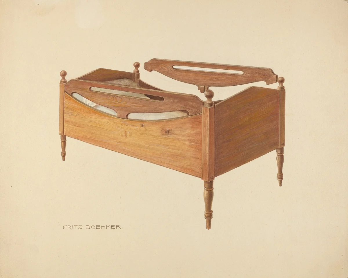 Zoar Child's Bed by Fritz Boehmer, index of american design, 1938