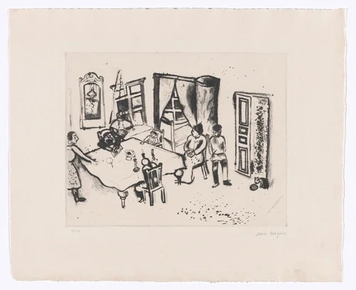 Dining Room (Speisezimmer) from My Life (Mein Leben) by Marc Chagall, illustrated book, 1922