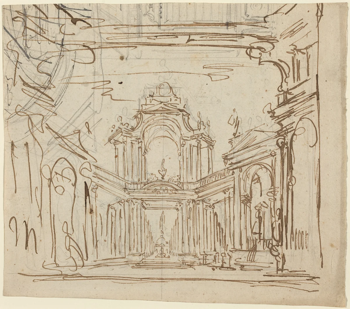Stage Design by Italian 18th Century, drawing, 1700-1799