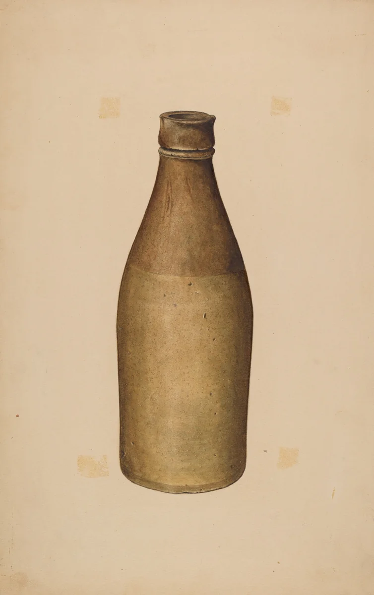 Stoneware Ink Bottle by Sydney Roberts, index of american design, 1940