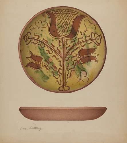 Pa. German plate by Aaron Fastovsky, index of american design, 1941