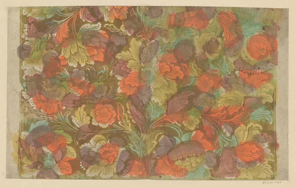 Blad met bloemen by Marx Leonhard Kauffmann, other, 1761-1772