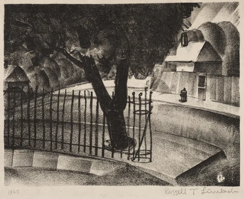 The Iron Fence by Russell T Limbach, print, 1922-1932