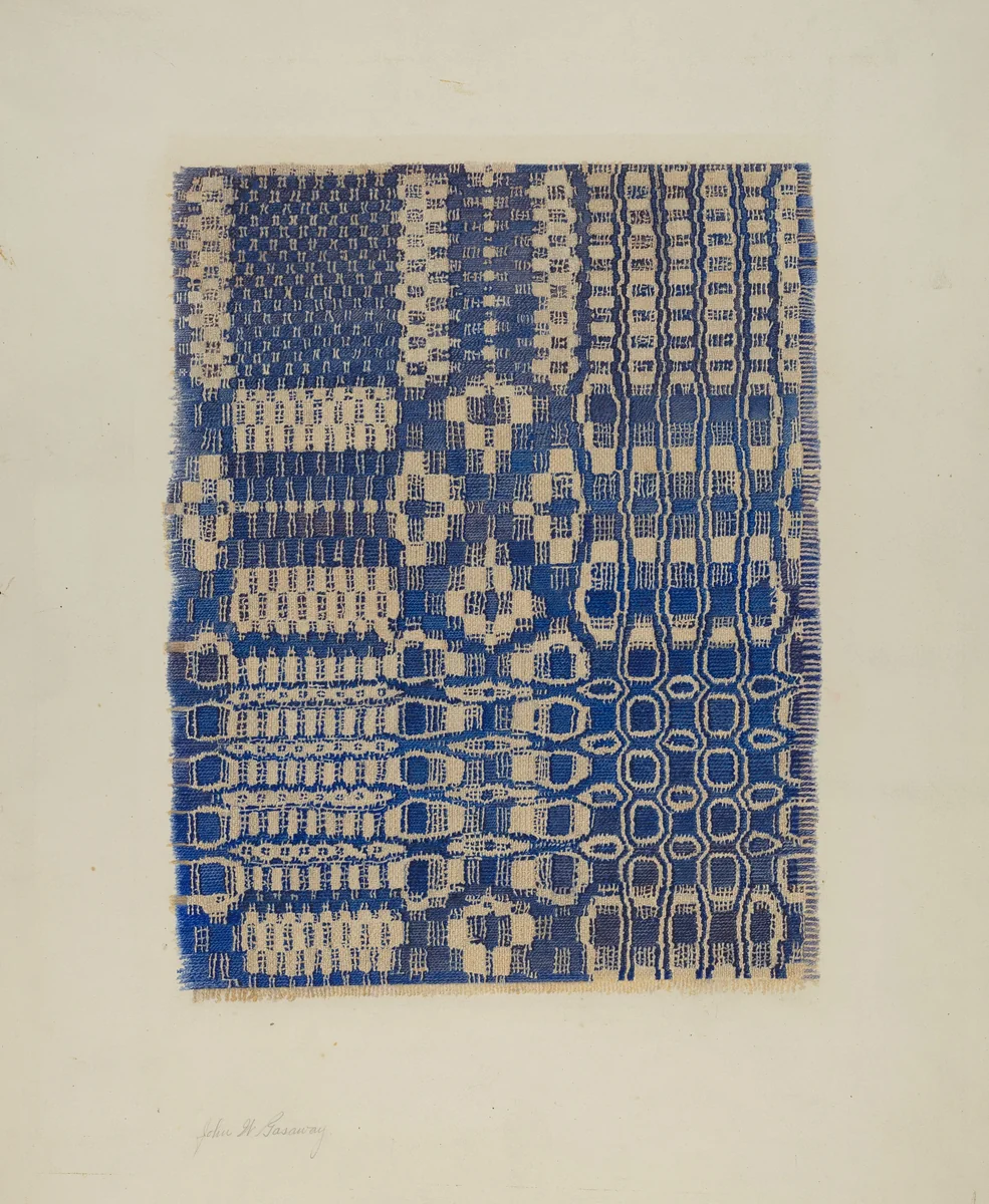 Woven Coverlet by John Gasaway, index of american design, 1940