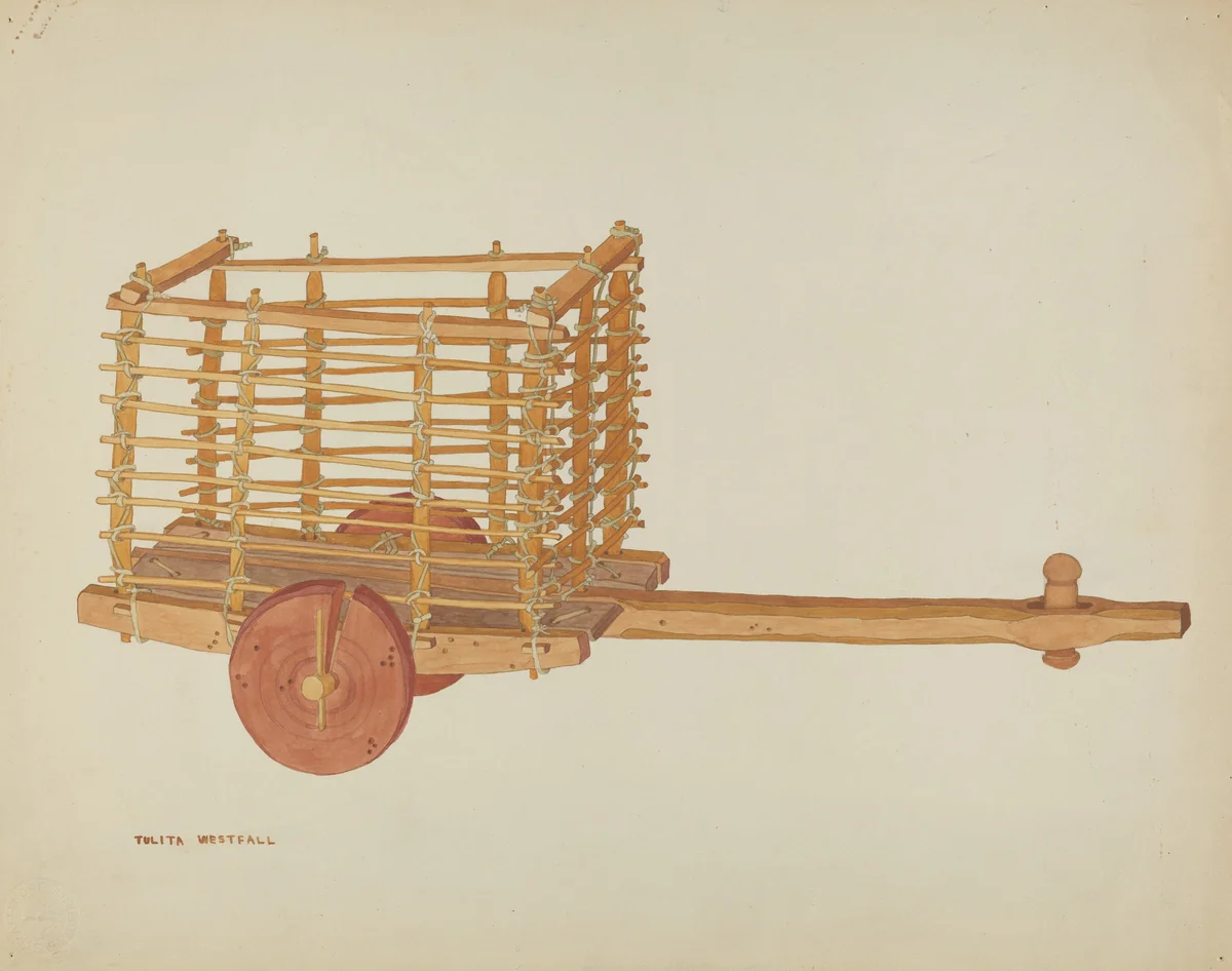Wooden Cart by Tulita Westfall, index of american design, 1936