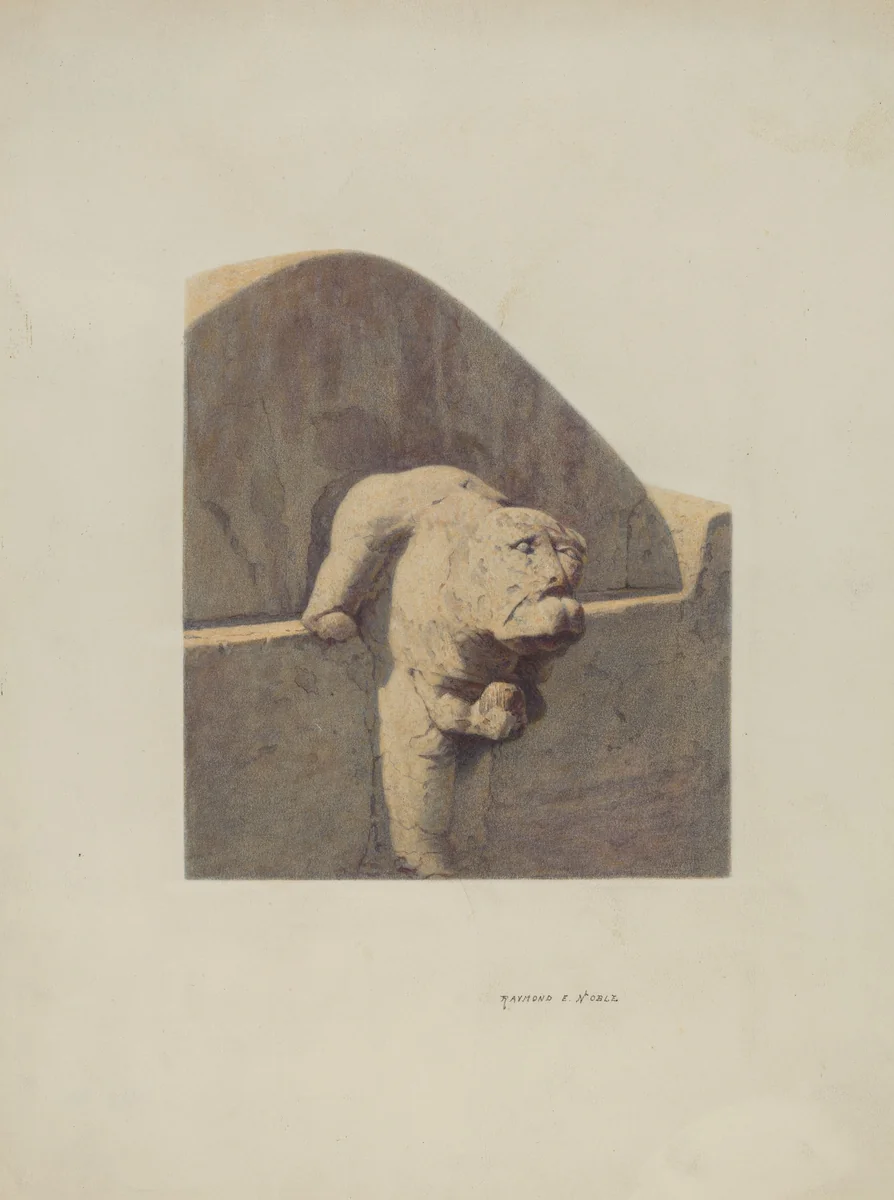 Water Spout, Sandstone by Raymond E. Noble, index of american design, 1939