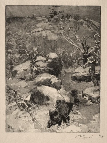 Roche Cuvier Chatillon by Auguste Louis Lepère, print, 1887