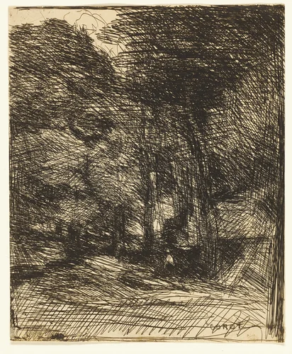 Souvenir of Bas-Bréau by Jean-Baptiste-Camille Corot, print, 1858