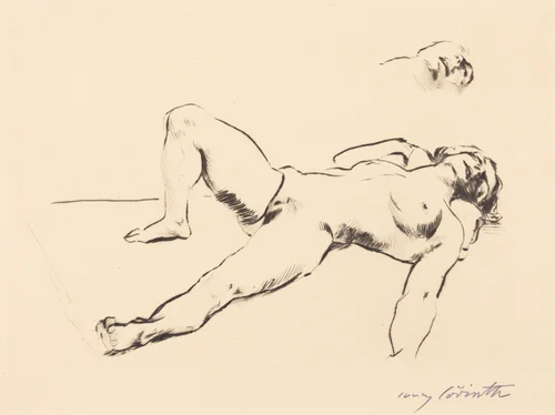 Liegender Weiblicher Akt II (Reclining Female Nude II ) by Lovis Corinth, print, 1912