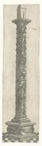 Zuil van Antoninus te Rome by anonymous, print, 1500-1549