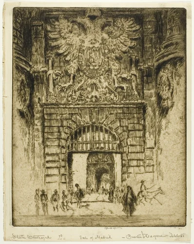 Porch of San Maclou, Rouen by Joseph Pennell, print, 1907