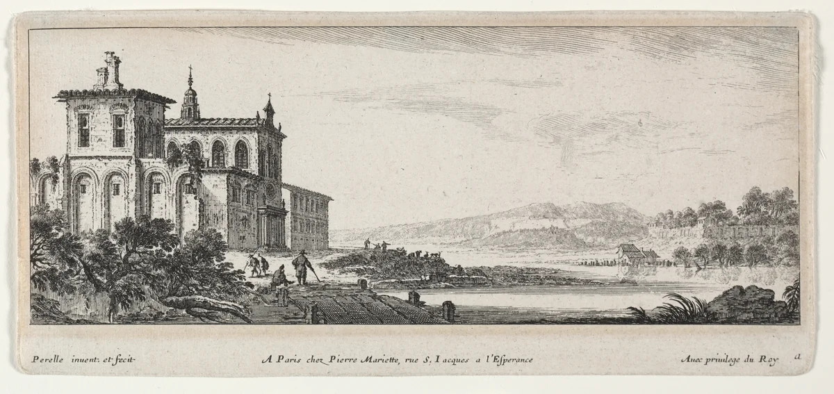 River Scene by Gabriel Perelle, print, 1603-1677