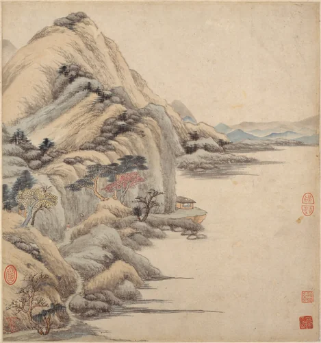 Landscapes in the styles of ancient masters by Wang Jian, painting, 1600-1699