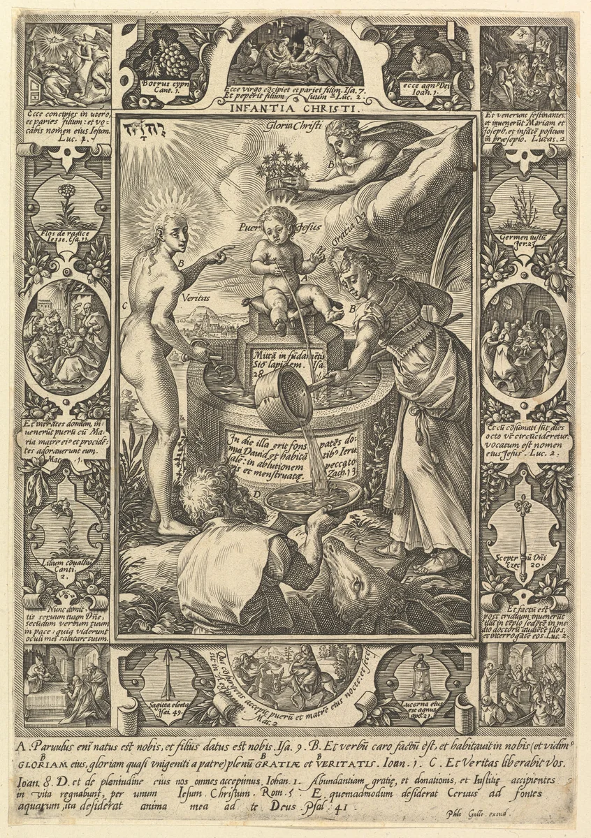 The Infant Christ, from "Allegorical Scenes on the Life of Christ, from Christian and Profane Allegories" by Hendrick Goltzius, print, 1560-1617