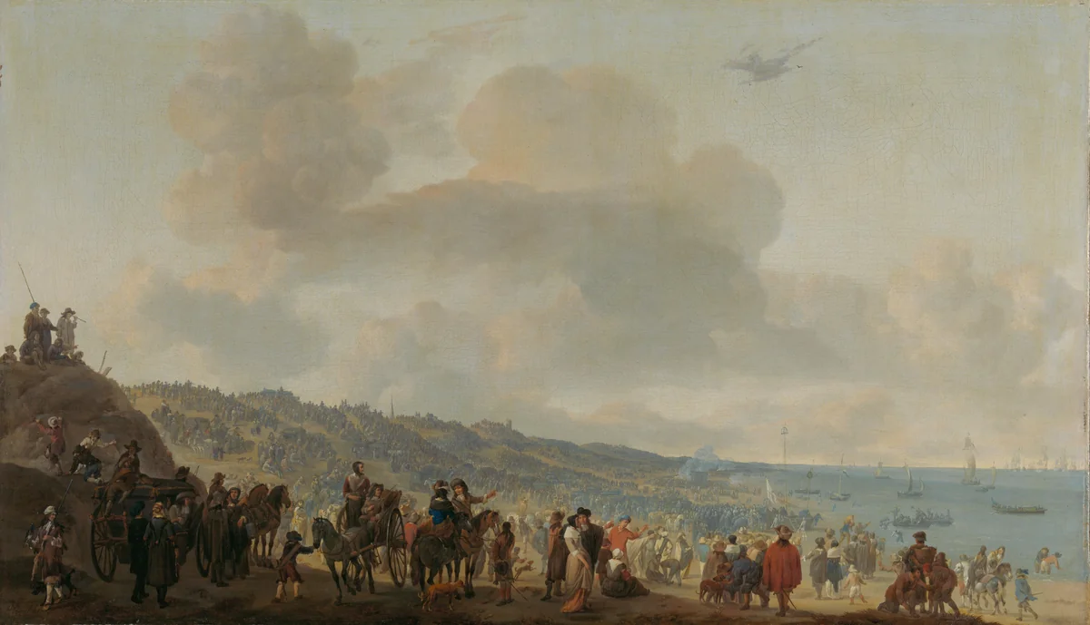 The Departure of Charles II of England from Scheveningen, 2 June 1660 by Johannes Lingelbach, painting, 1660-1674